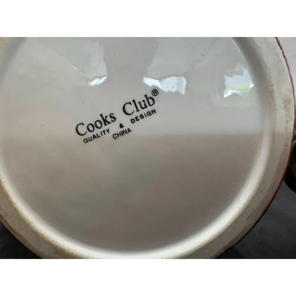 Vintage Cooks Club Ceramic Basket of Fruit Teapot Wicker Basketweave Harvest 6